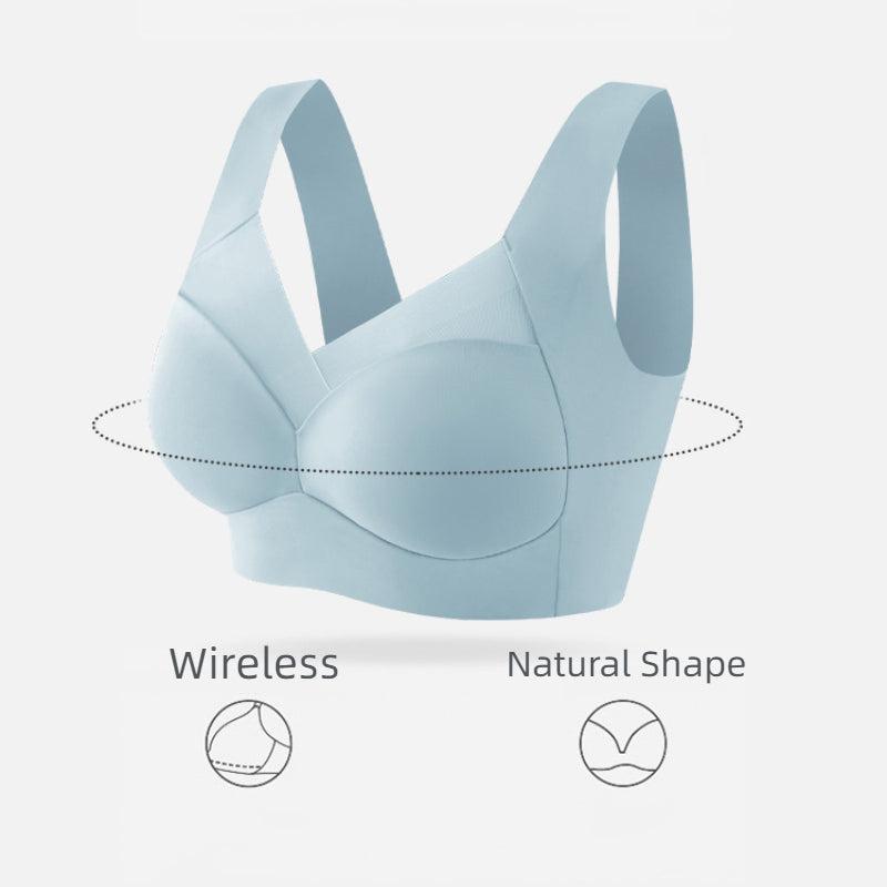 Damen-BH aus Mesh, nahtlos, glatt, bequem, ohne Bügel, Hellblau