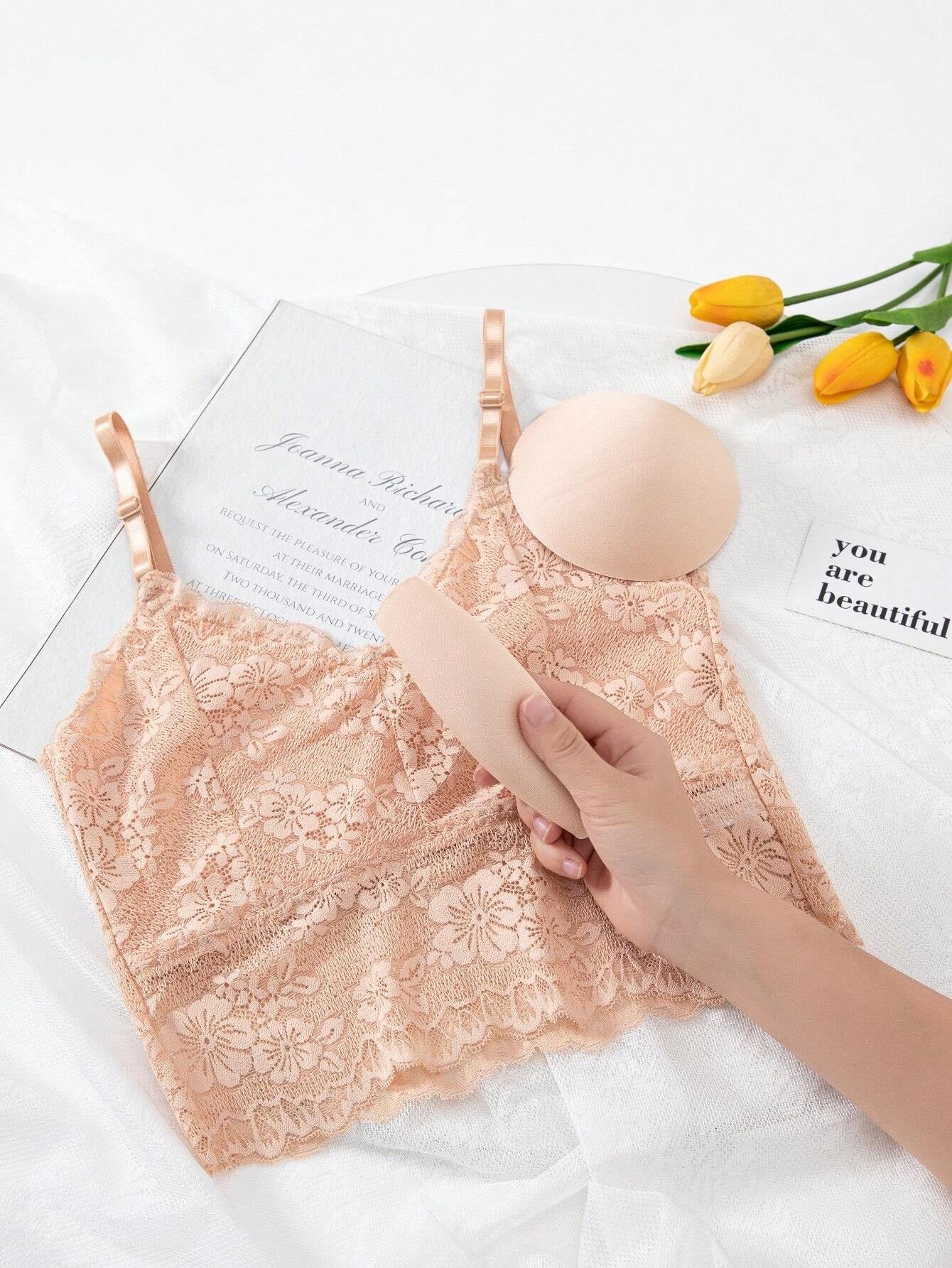 Spitze Rücken Verstellbare Träger Anti-Glanz Camisole BH Maisseide