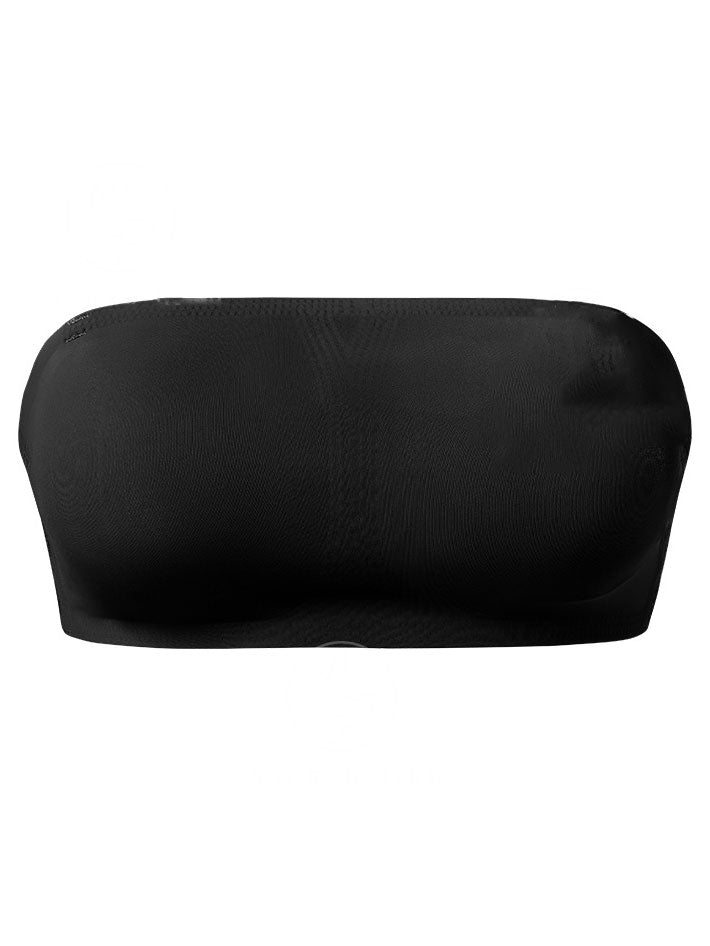 Nahtloser BH mit Spitzennähten, sexy, schulterfreie, abnehmbare, transparente Träger in Schwarz
