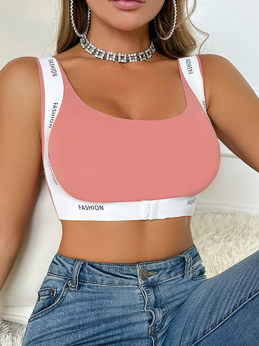 Frontverschluss bügeloser Push-up-Sport-BH Pink