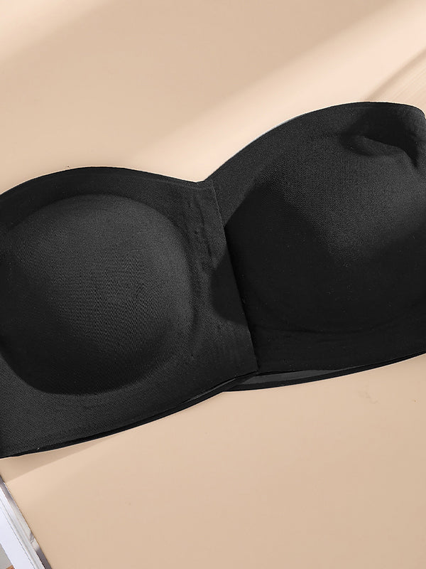 Kreuzschnitt Sexuelle Push-up BH mit Frontverschluss, ohne Träger und ohne Bügel