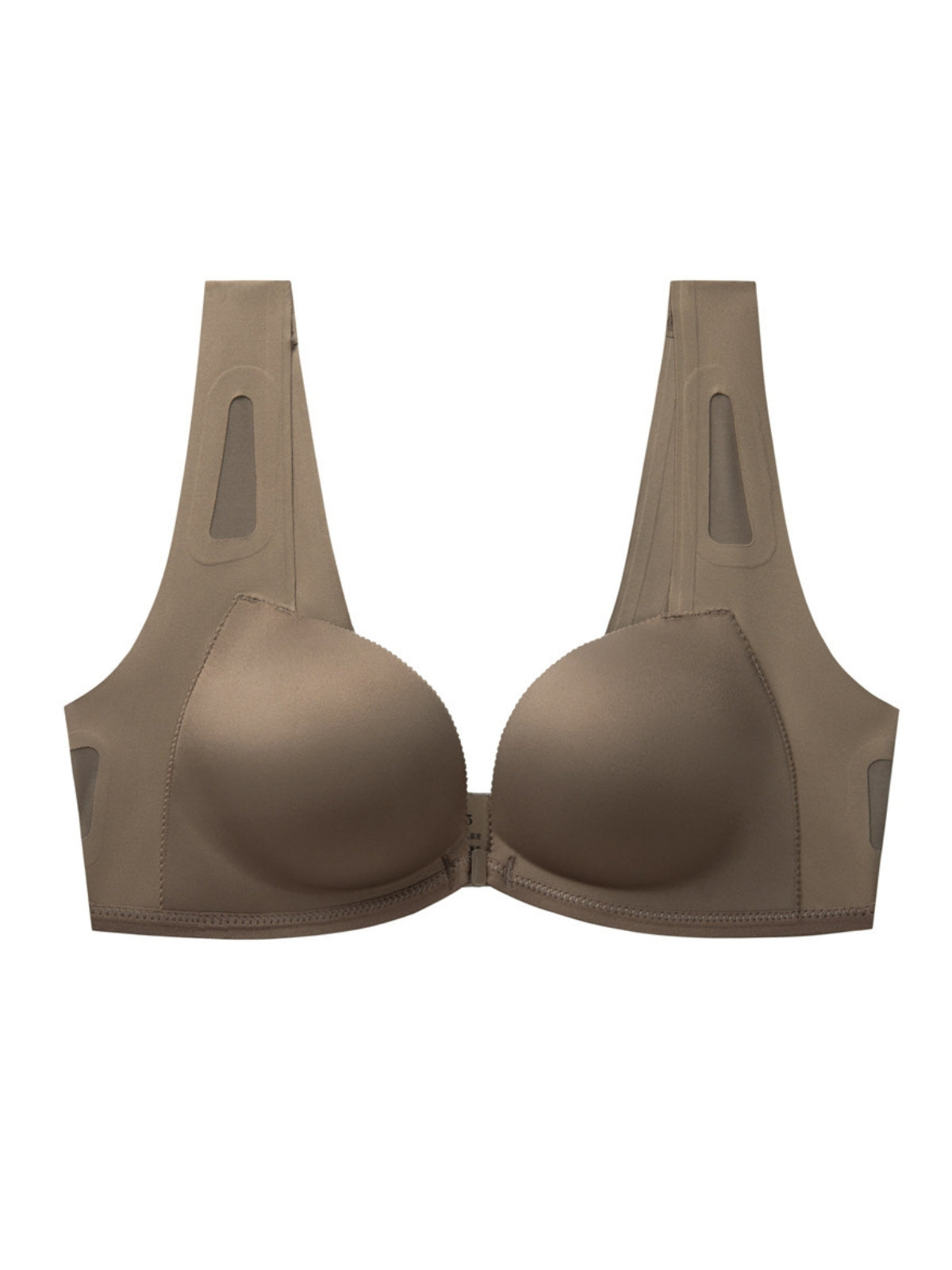 Push-up-BH mit tiefem V-Verschluss vorne und hinten, Khaki