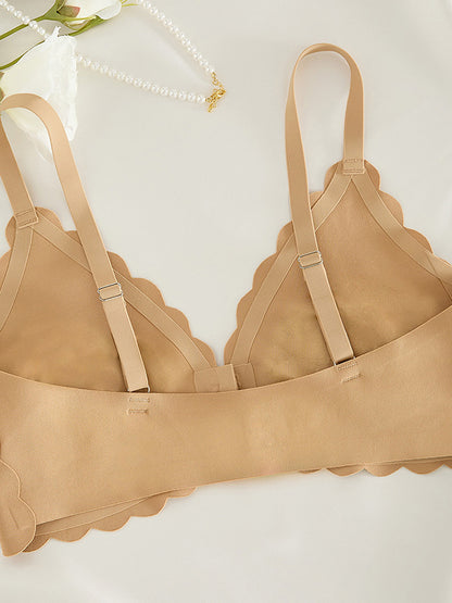 Nahtloser Wellenrand Kühleffekt Schnelltrocknender Sexy Frontverschluss BH, ohne Bügel