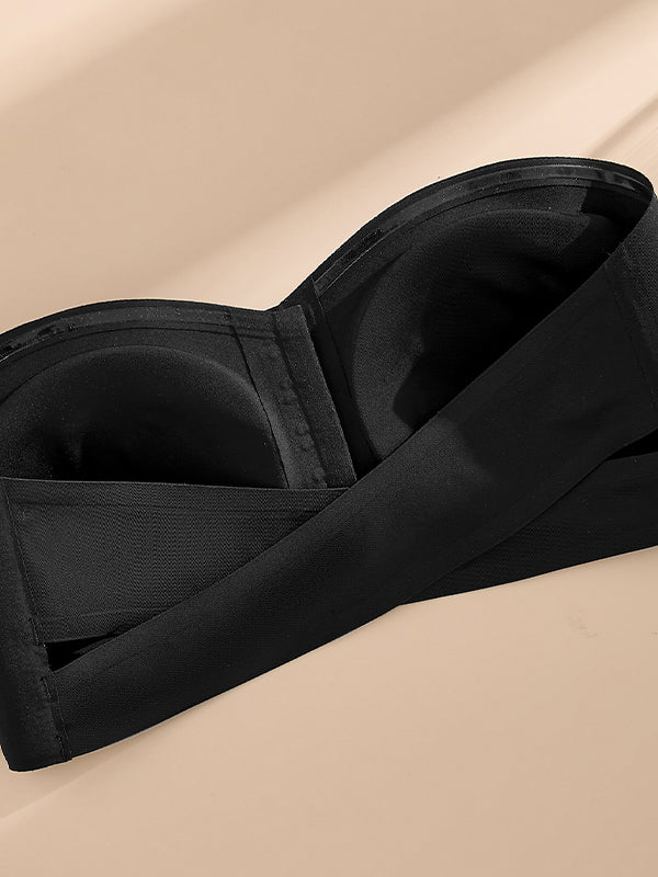 Kreuzschnitt Sexuelle Push-up BH mit Frontverschluss, ohne Träger und ohne Bügel