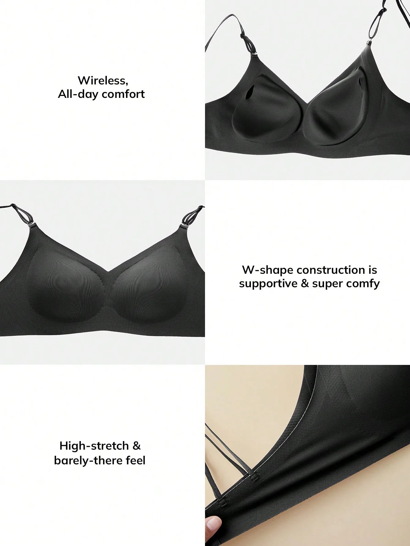 Wireless Bralettes Lounge-BH Schwarz