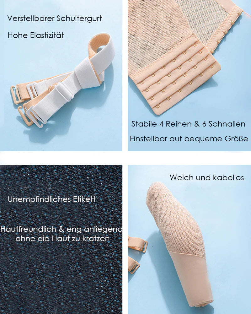 Trägerloser rutschfester Push-up nahtloser wireless BH Weiß