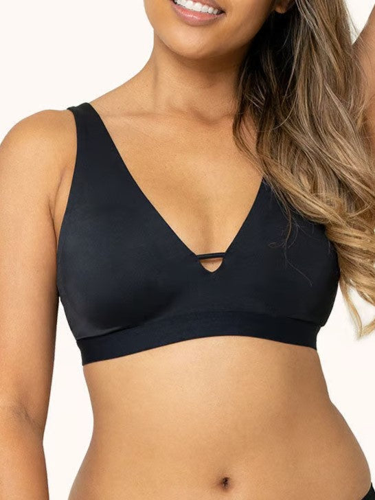 Der Eco Deep V Bralette-BH in Schwarz