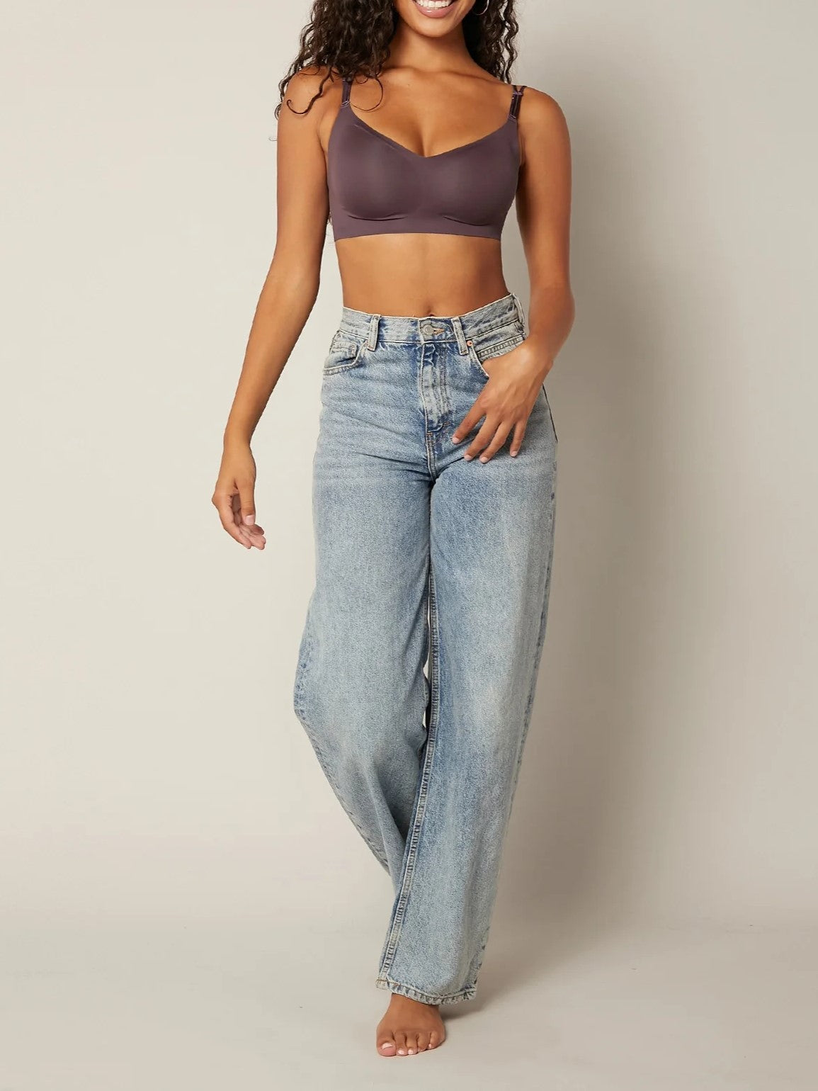 Kabelloser Bralettes Lounge-BH Lila