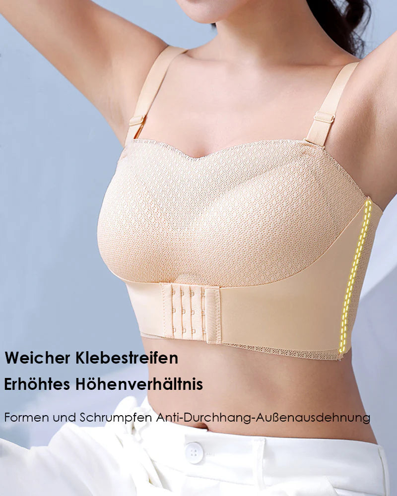 Trägerloser rutschfester Push-up nahtloser wireless BH Bräunen