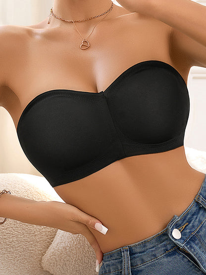 Kreuzschnitt Sexuelle Push-up BH mit Frontverschluss, ohne Träger und ohne Bügel