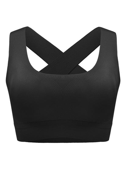 Abriebfreier Sport-Tanktop mit überkreuztem Rücken und stahlfreiem Ring-BH