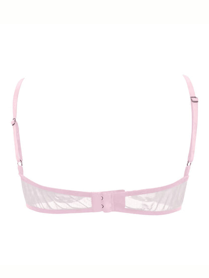 Sexy durchsichtiges Mesh-nahtloser BH Weiß