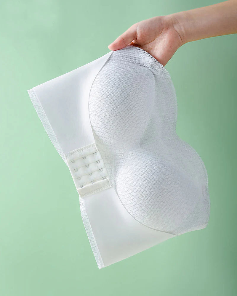 Trägerloser rutschfester Push-up nahtloser wireless BH Weiß