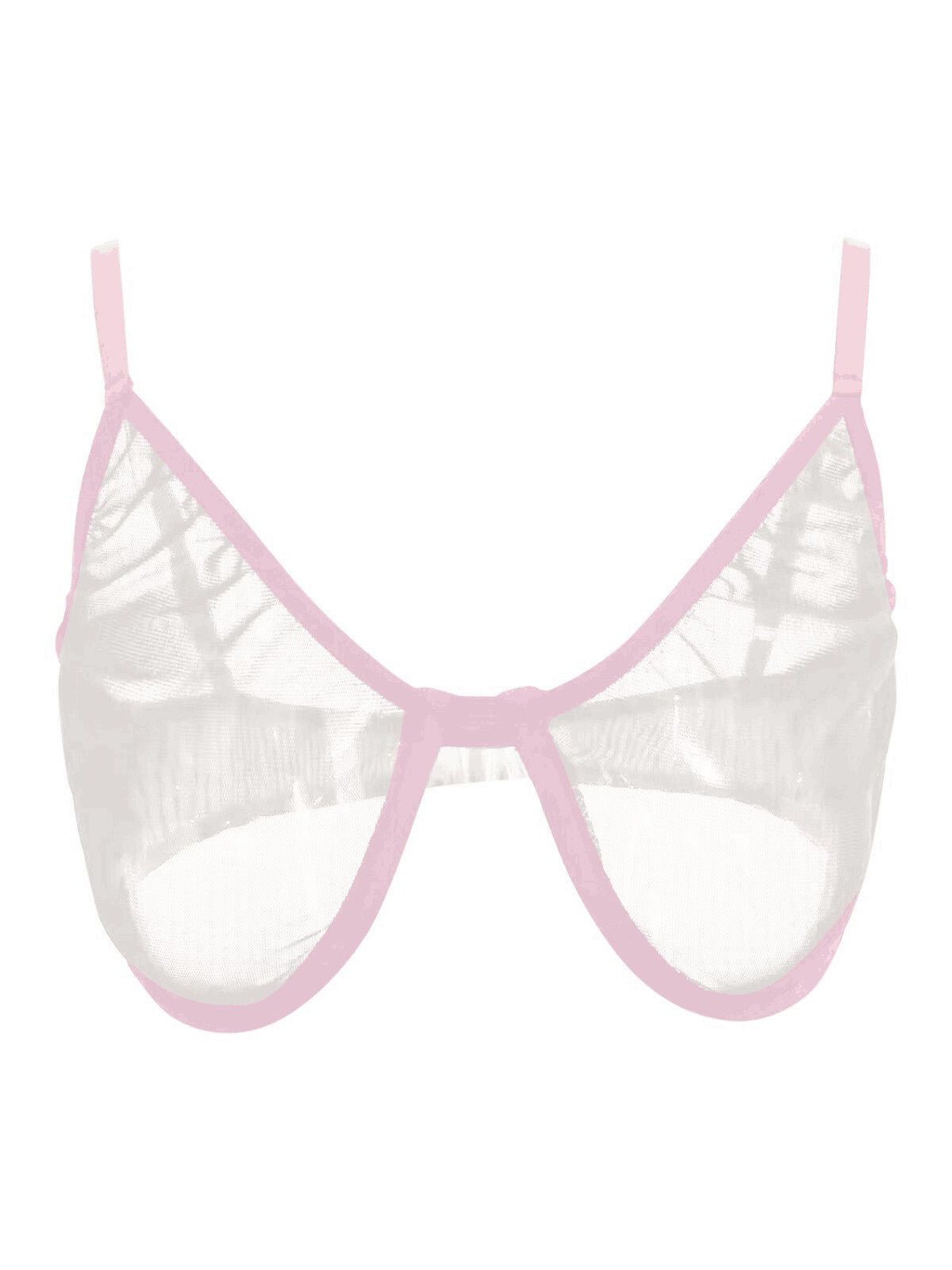 Sexy durchsichtiges Mesh-nahtloser BH Weiß