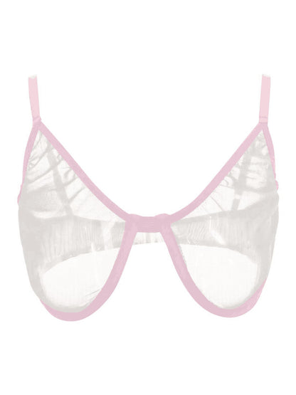 Sexy durchsichtiges Mesh-nahtloser BH Weiß