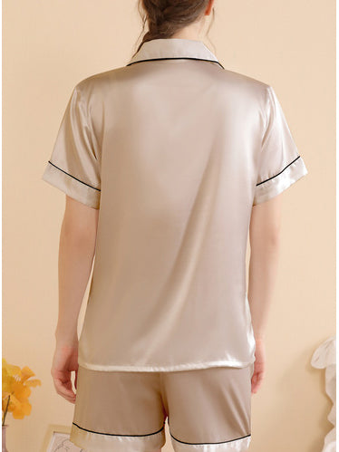 Einfarbiges, ärmelloses, kurzer Hosen-Set mit Casual-Lapell und Loungewear-Stil Kornsiklegelb