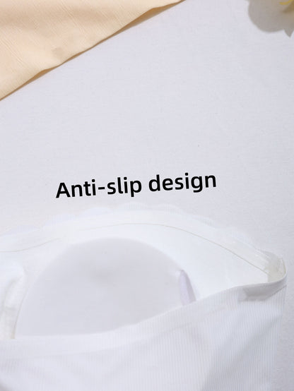 Bügelloser Comfort Plissee-Bandeau-BH Weiß