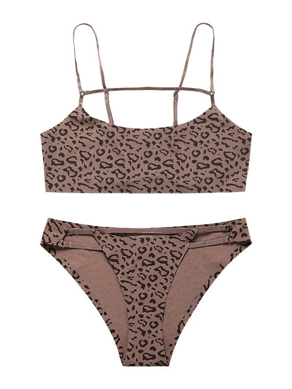 Dessous-Set mit Leopardenmuster und Ausschnitten