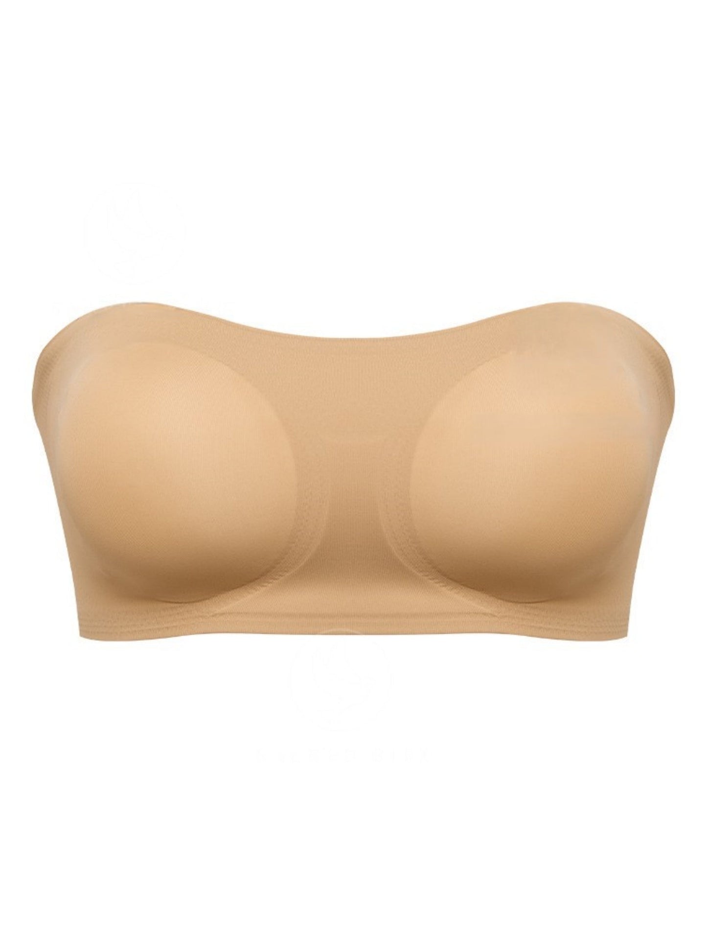 Lässiger, nahtloser, einfacher Bandeau-BH mit seitlichen Knöpfen für Damen in Beige