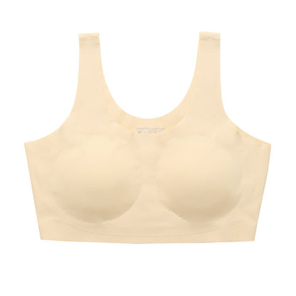 Drahtloser Yoga-BH mit Cut-Outs am Rücken, Beige