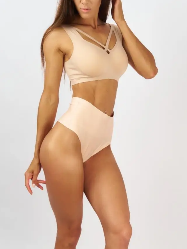 Nude Jelly Strip Support Atmungsaktiver, bequemer, nahtloser BH Beige