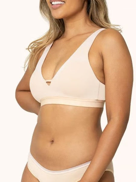 Der Eco Deep V Bralette-BH Tan