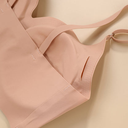 Nahtloser, kabelloser Push-up-BH mit tiefem Rücken, Rosa