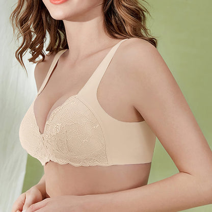 Plus-Size-BH mit Push-up-Spitze, vorne geschlossen, bügellos, Beige