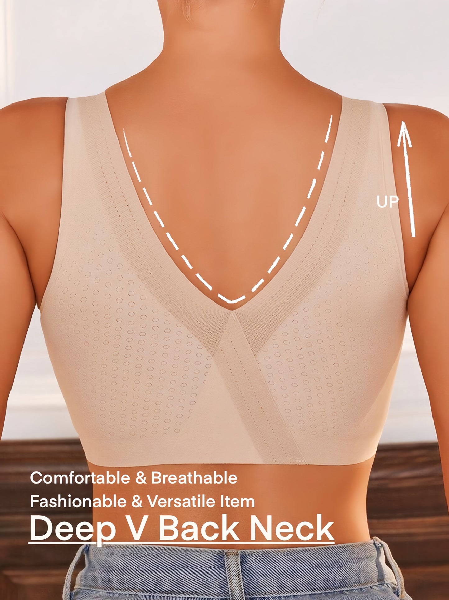 Solides Camisole mit V-Ausschnitt und Lock Edge