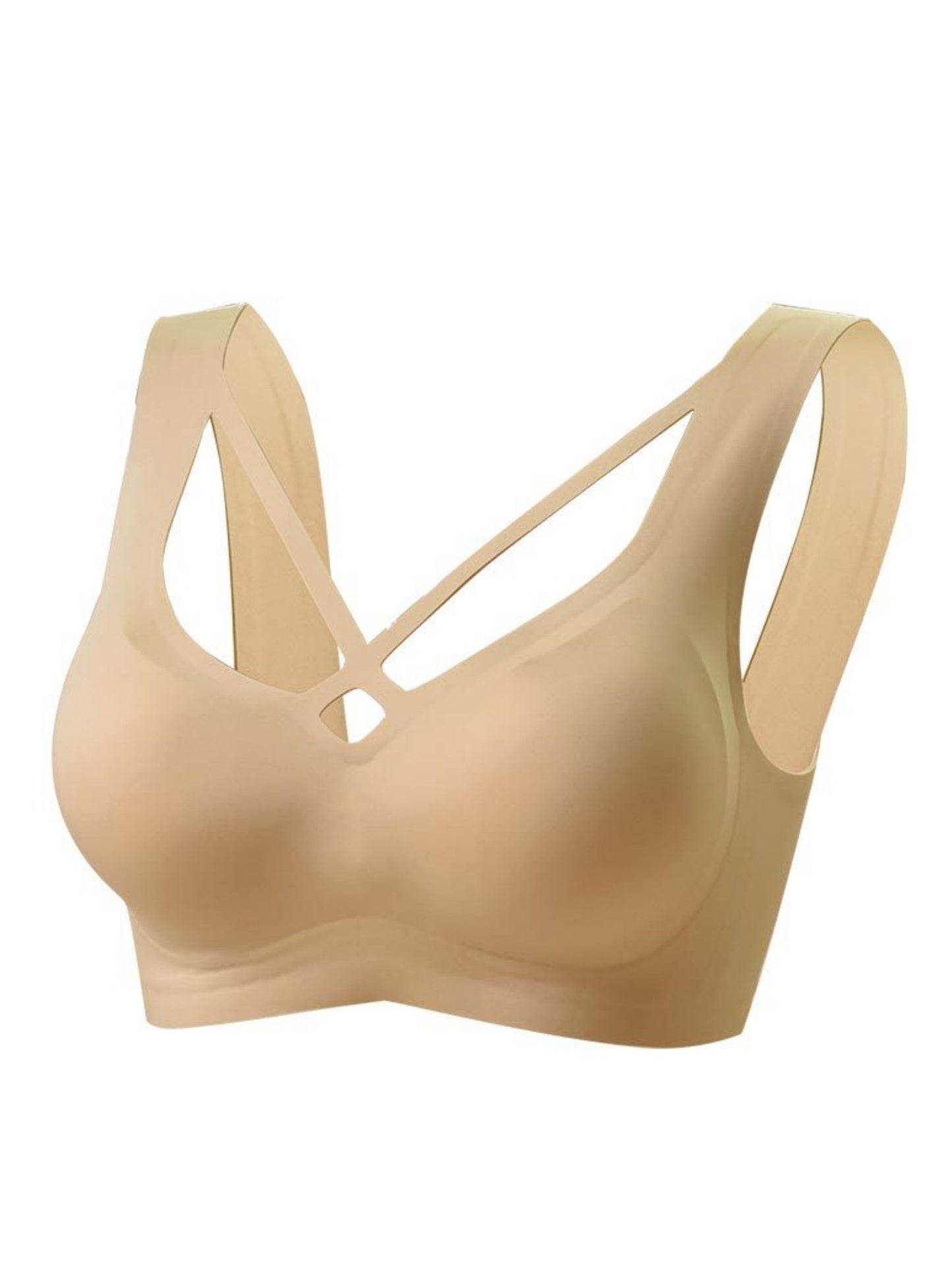 Nude Jelly Strip Support Atmungsaktiver, bequemer, nahtloser BH Beige