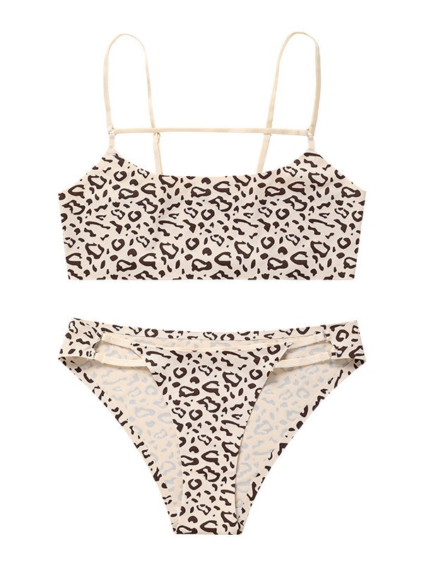 Dessous-Set mit Leopardenmuster und Ausschnitten