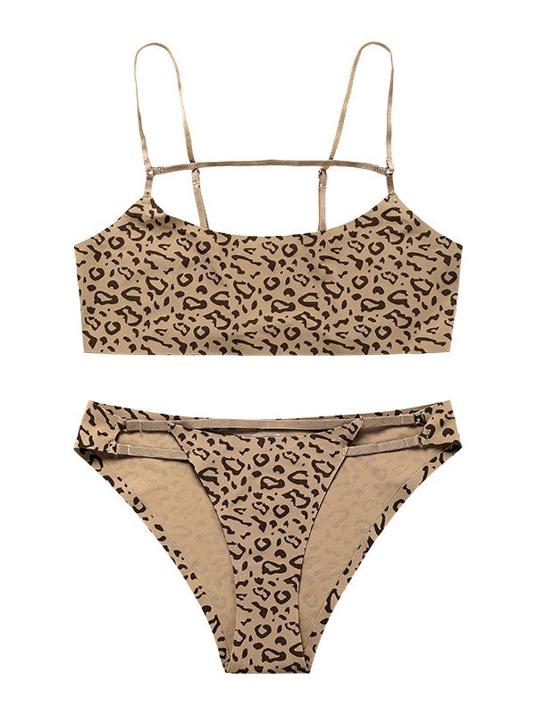 Dessous-Set mit Leopardenmuster und Ausschnitten