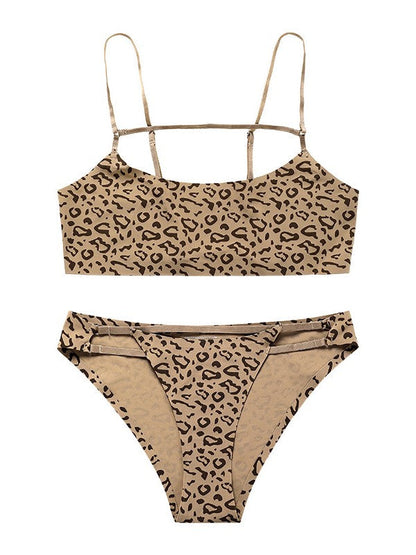 Dessous-Set mit Leopardenmuster und Ausschnitten